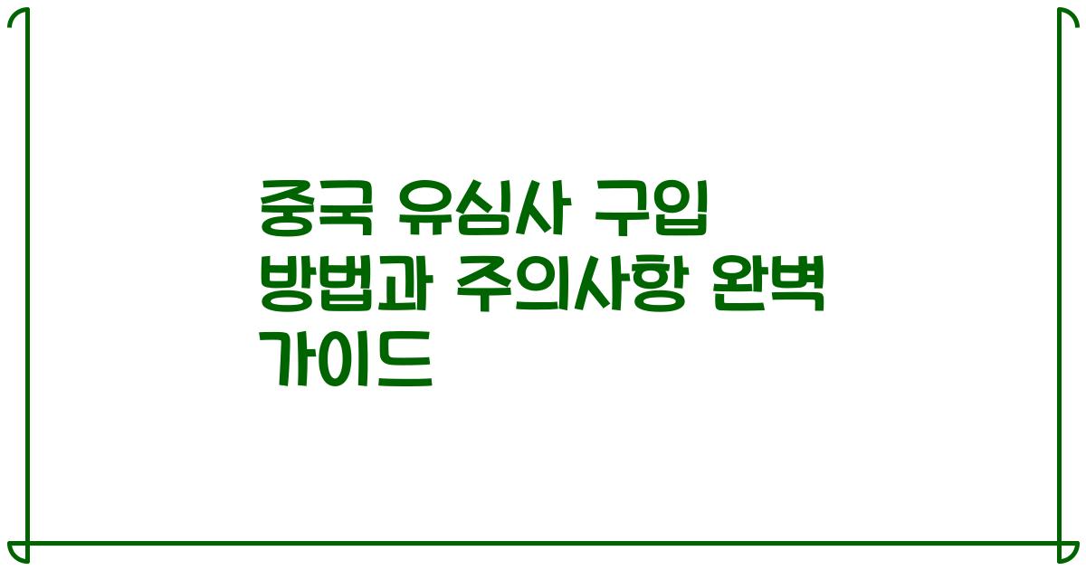 중국 유심사 구입 방법과 주의사항 완벽 가이드